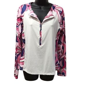 - Womens Cool Ultra-Mesh Zip Mock Long Sleeve Top